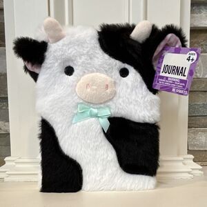 Festive Voice Cow Plush Faux Fur Journal 80 Sheets